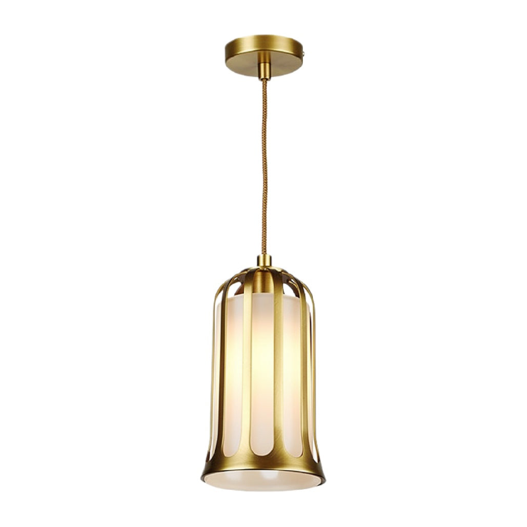 Hanglamp in Goud met Ovaal Glas en Moderne Design