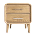 "Moderne Houten Nachtkast met 2 Lades en Minimalistisch Ontwerp"