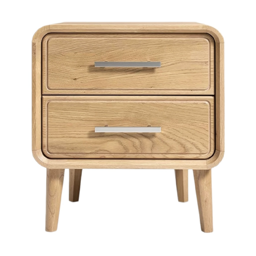 "Moderne Houten Nachtkast met 2 Lades en Minimalistisch Ontwerp"