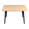 Eettafel van Hout met Zwarte Metaalpoten – Modern en Minimalistisch Ontwerp